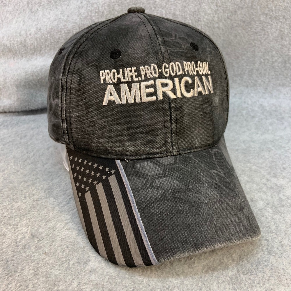 Pro-Life Pro-God Pro-Gun American Men Black Kryptek Hat Camo Adjustable OSFM